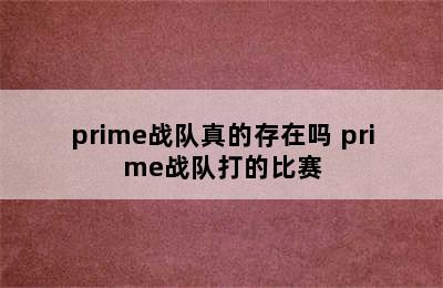 prime战队真的存在吗 prime战队打的比赛